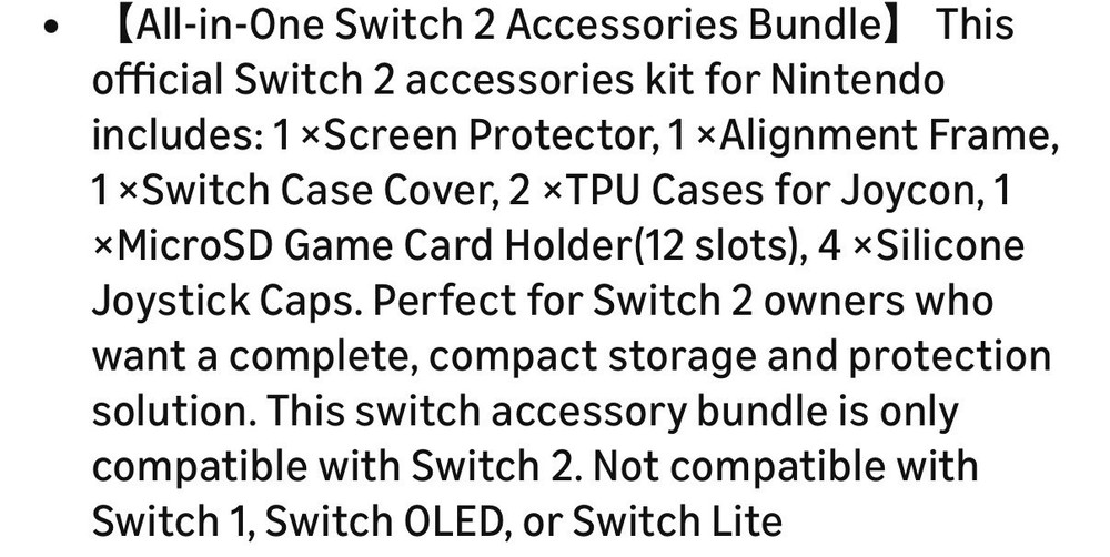 Switch 2 Accessories Screen Protector Clear Case Cover Thumb Grip Nintendo Kit