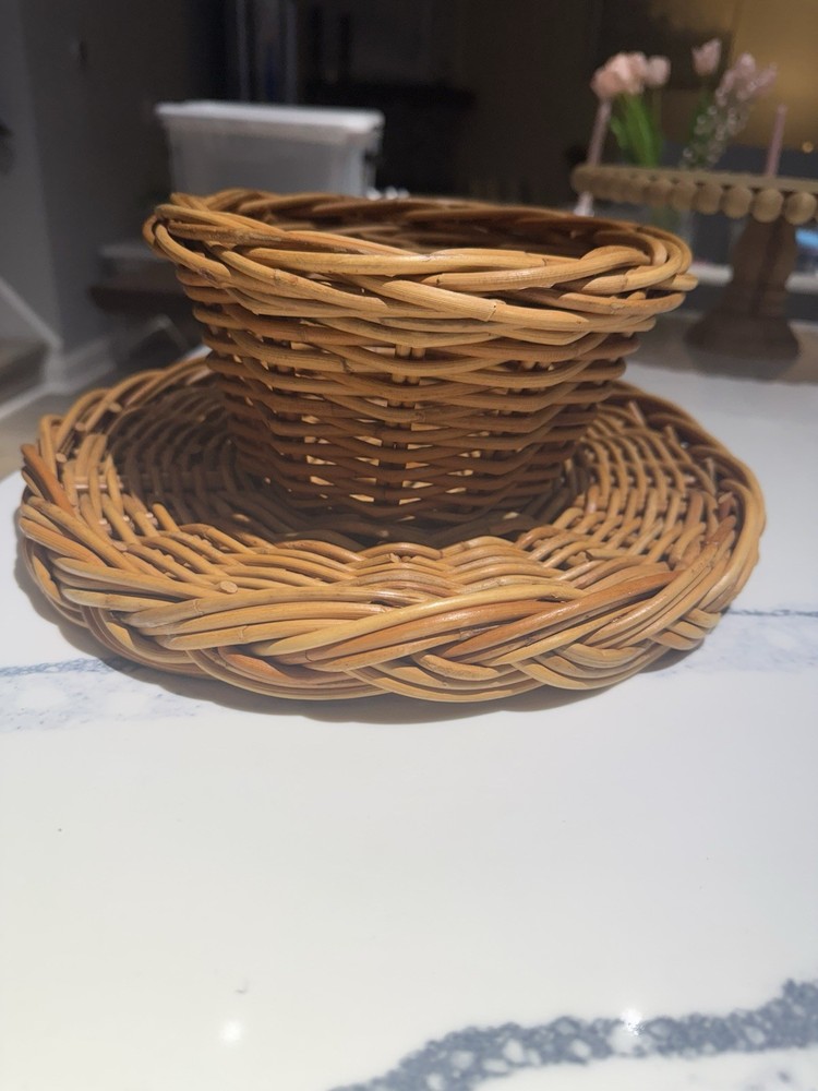 Straw Basket Style Cake Stand/chip Tray