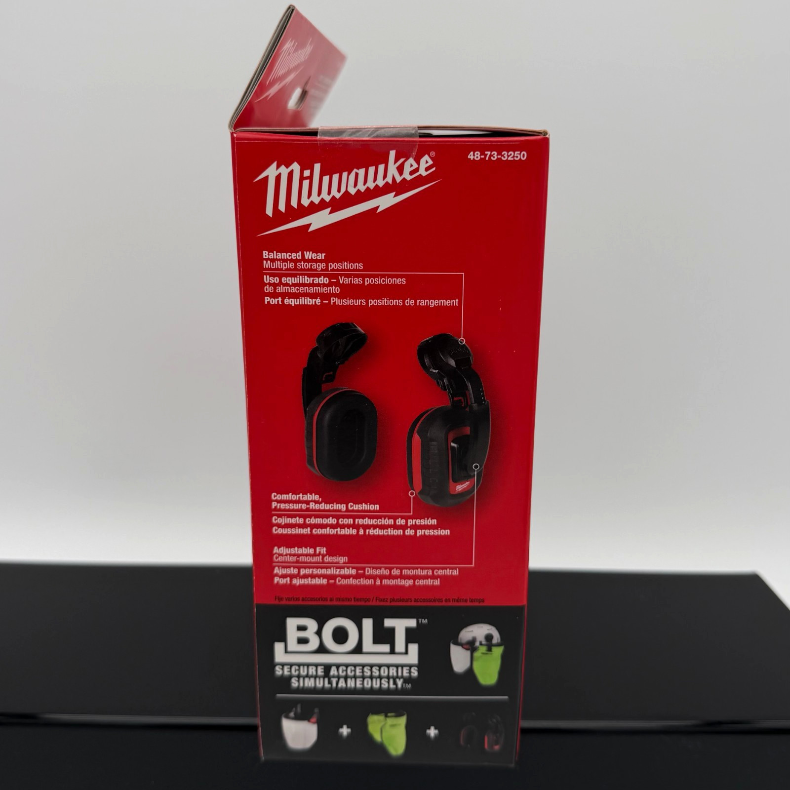 Milwaukee 48-73-3250 BOLT 24dB Earmuffs, Use with Safety Helmets and Hard Hats.