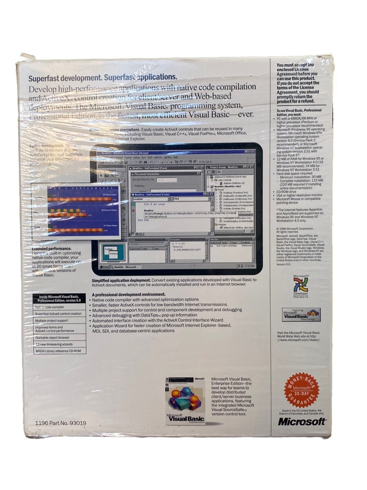 Microsoft Visual Basic Professional Edition Windows 95 or NT 5.0 Upgrade CD ROM
