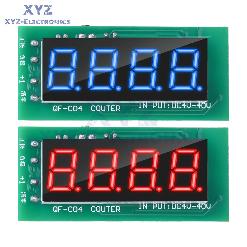 DC4-40V Digital Display 4-bit  0-9999 Counter Module with Data Memory Function