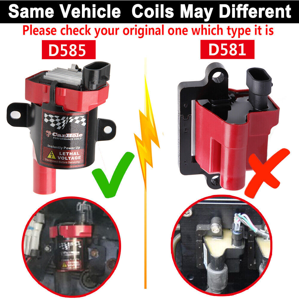 8 Red High Performance Ignition Coils Pack For GMC Chevy C1251 D585 4.8/5.3/6.0L