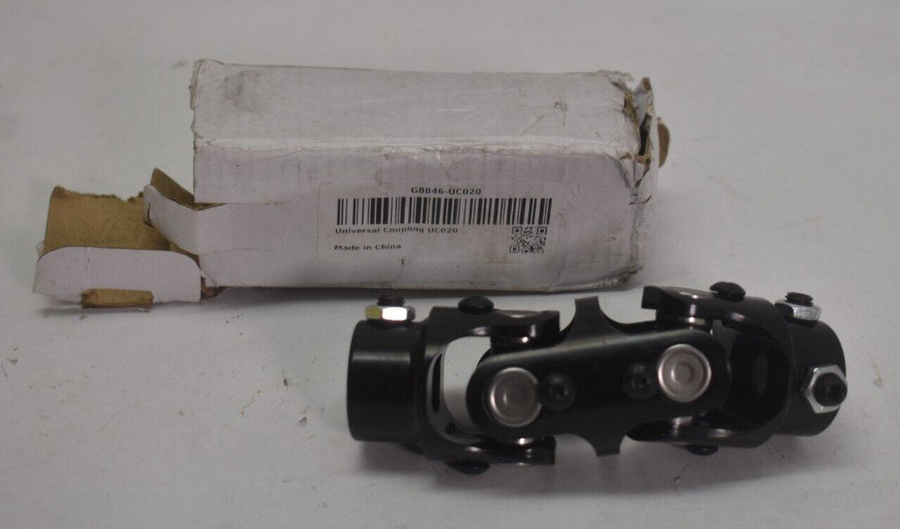 Universal 3/4" x 3/4" Black Steering Shaft Double U Joint Coupling UC020