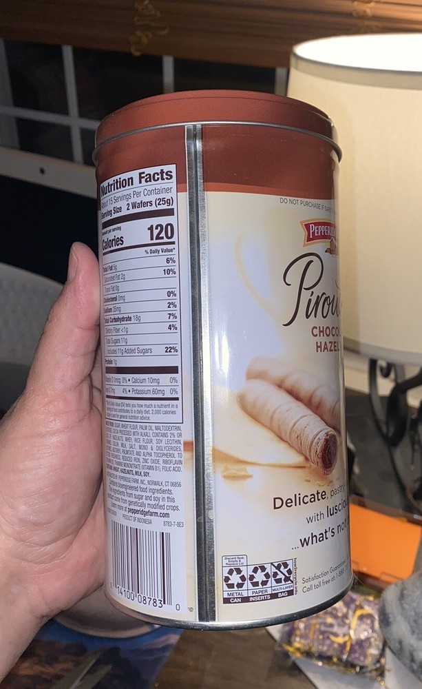 *Empty* Pirouette Can Chocolate Hazelnut 13.5 Oz. EMPTY