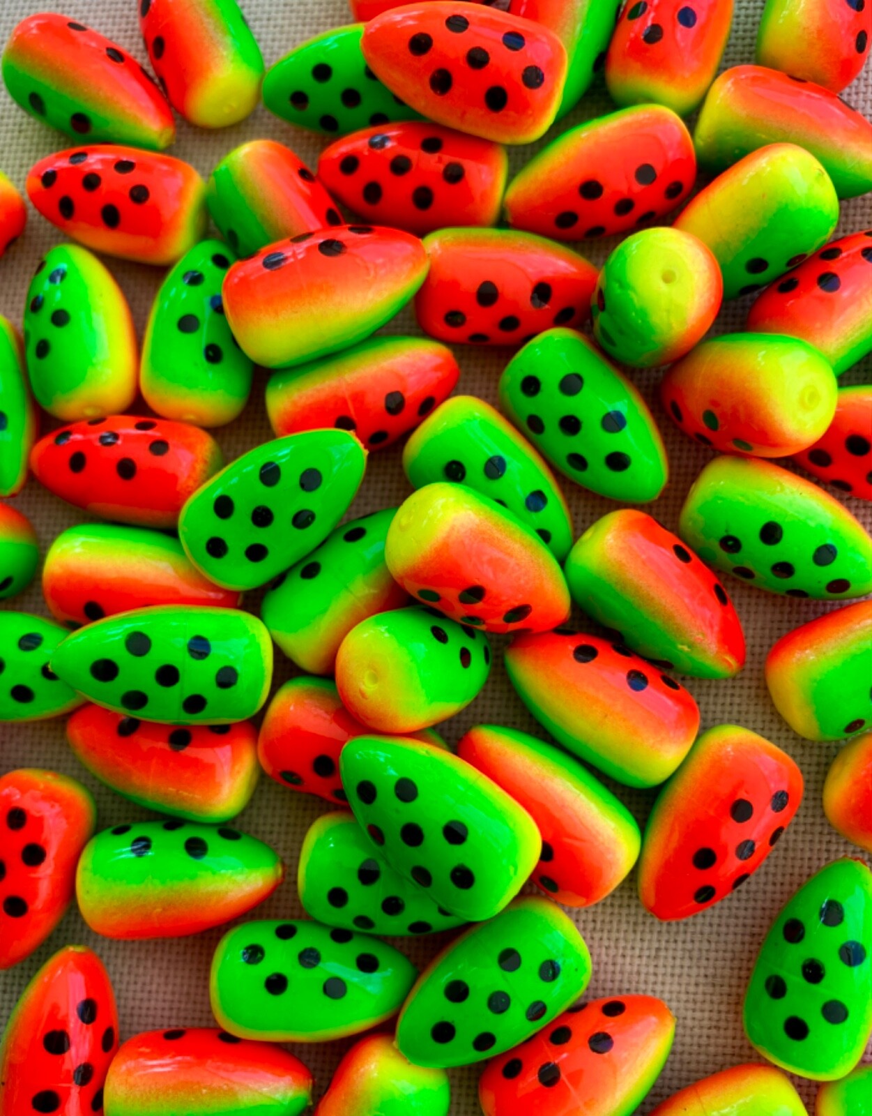 Bullet Floats, pompano surf fishing, custom colors, 20 pack (20mm)