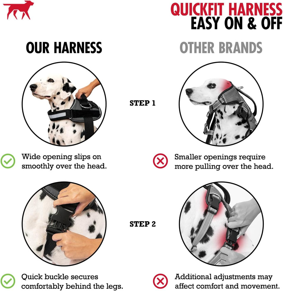 Fast Fit Harness for Extra Large Dogs | No Pull No Choke, Escape-Proof | Rugged