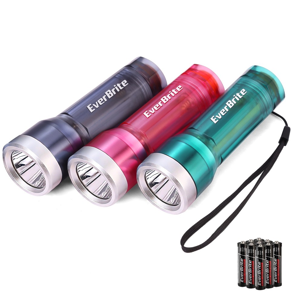 EverBrite 3PCS Compact LED Flashlights with 3 Modes Water-Resistant Flashlight