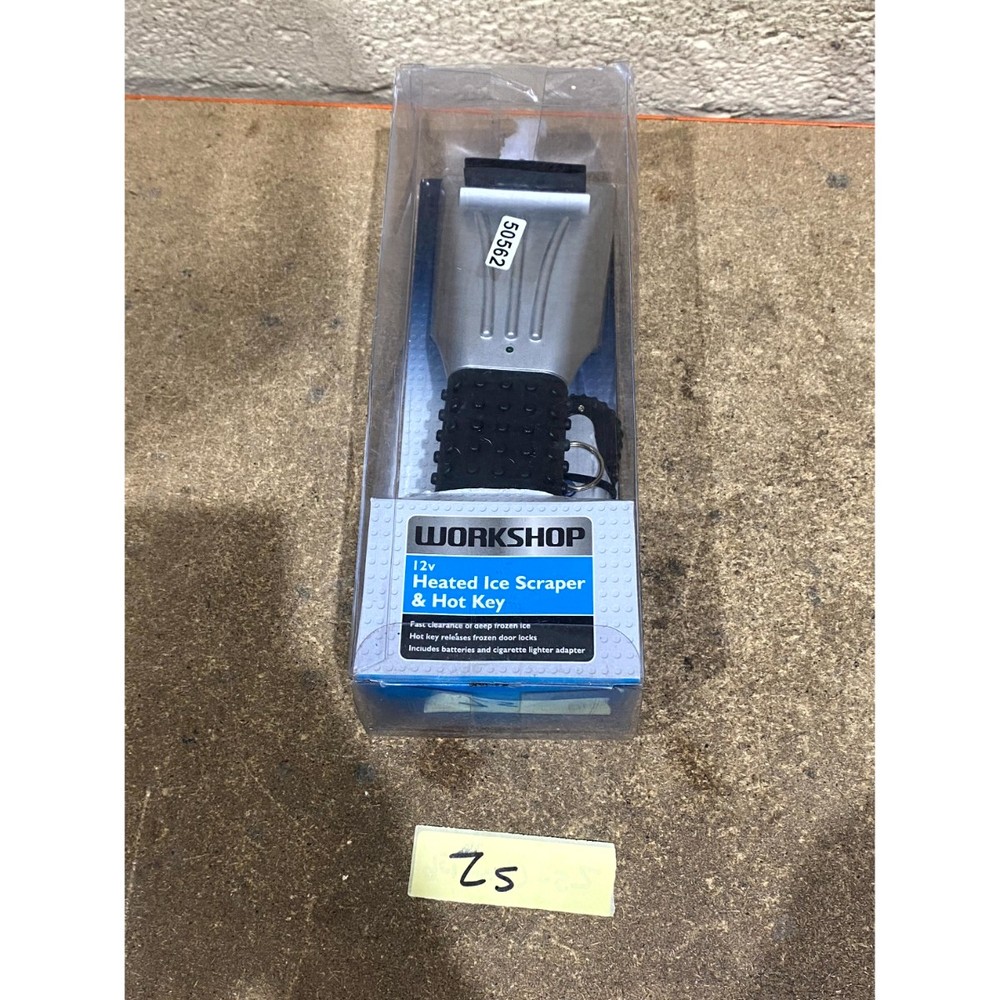 Workshop 12V Heated Ice Scraper & Hot Key Tool Silver For Winter Snow Removal
