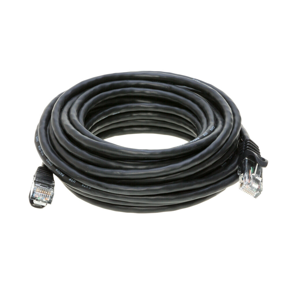 CAT5 Ethernet Patch Cable RJ-45 Internet Cord Black 25FT - 200FT Multi-Pack LOT