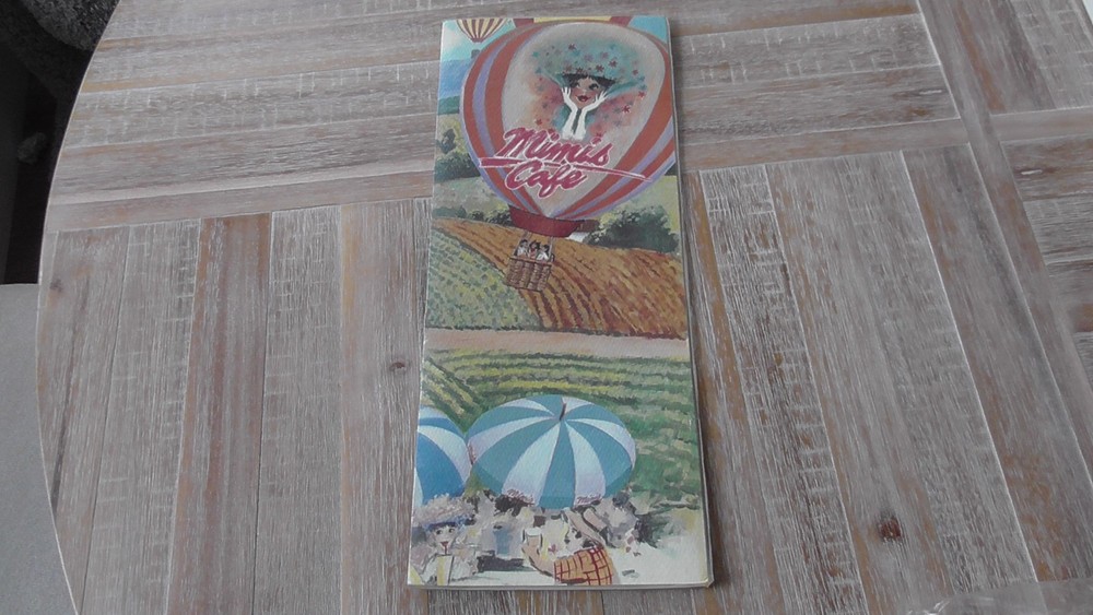 Vintage Plastic Coated Mimis Cafe Restaurant Menu