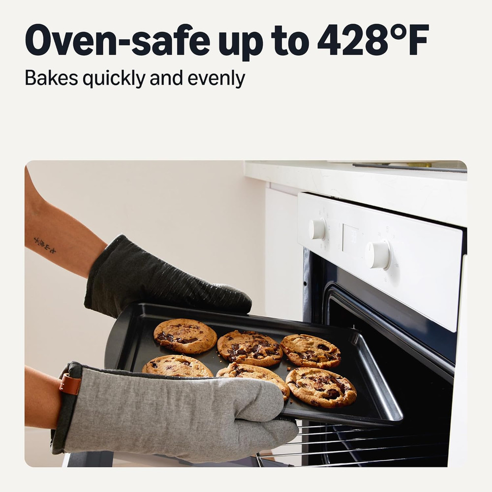 Nonstick Baking Sheets 3-Piece Set, Stackable to save Space, Dishwasher and Oven