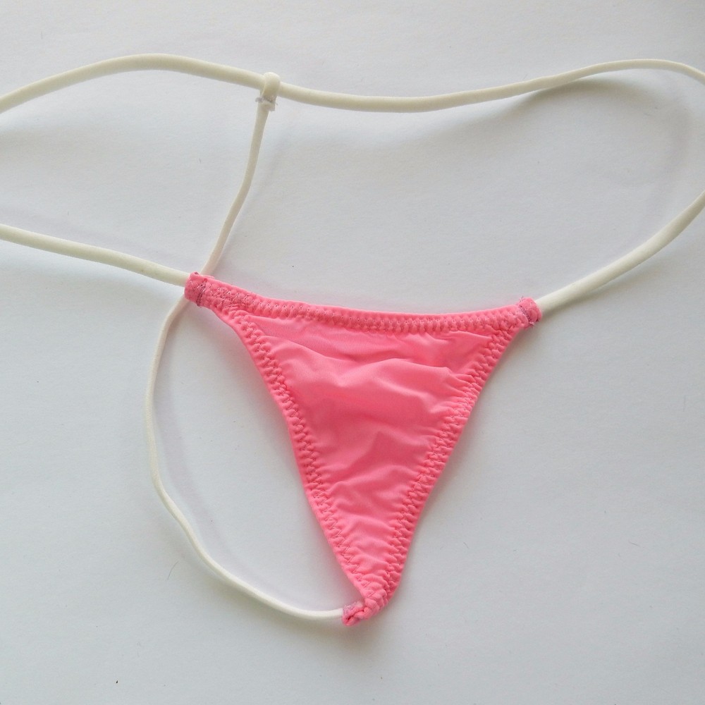 K7012 Mens String Thong Micro Flat Front Triangle Soft Semi C-thru for FUN
