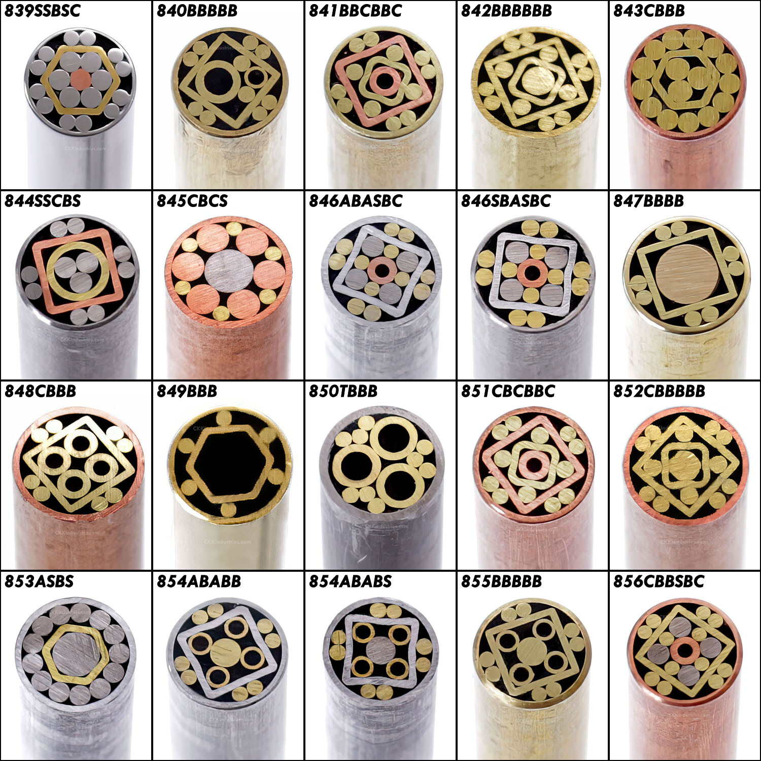 Mosaic Pins - (0.250 (1/4) Inch Diameter) - (101 Different Rod Options)