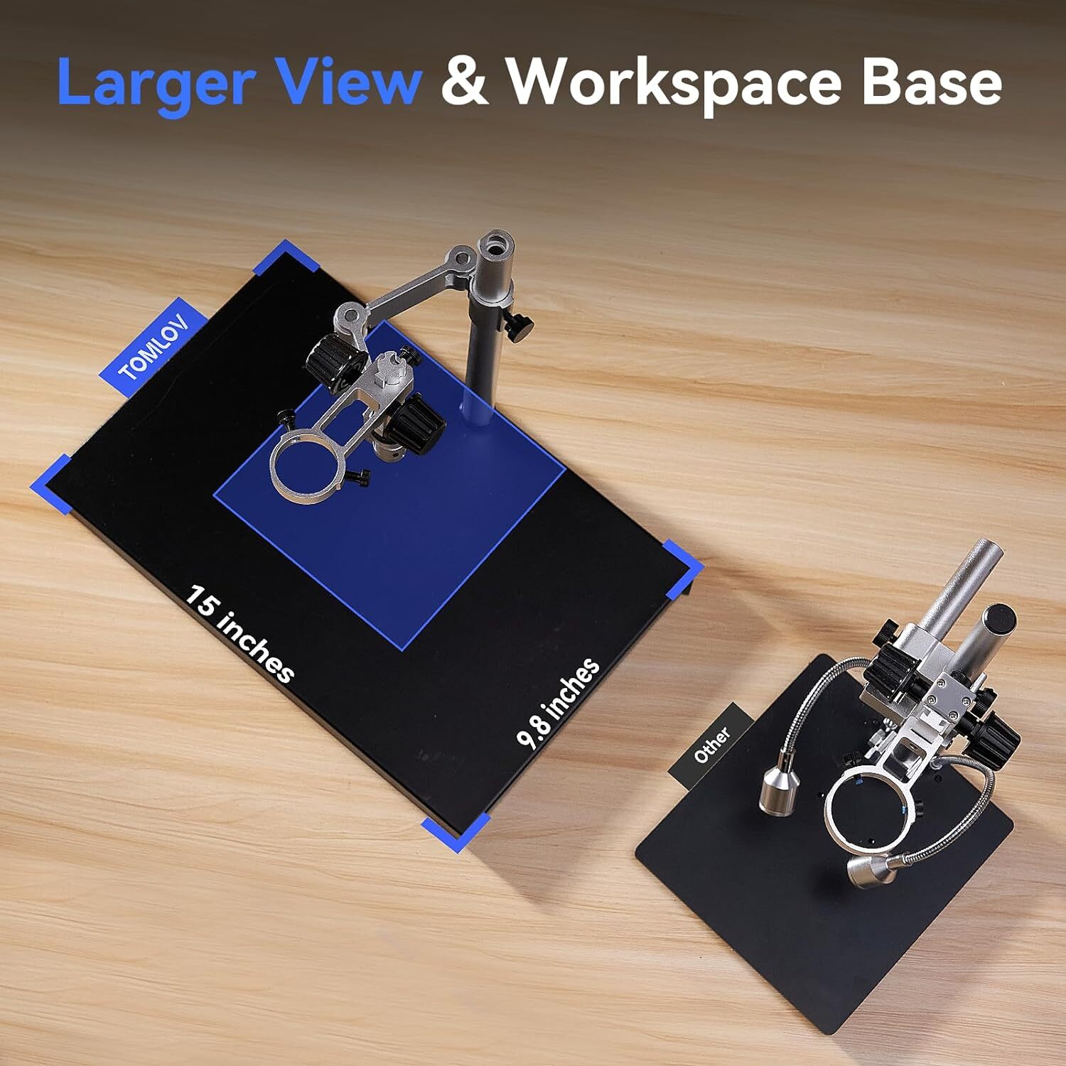 TOMLOV 4K LCD Digital Microscope 2000X 10.1'' HDMI Coin Microscope 52MP Spin Arm