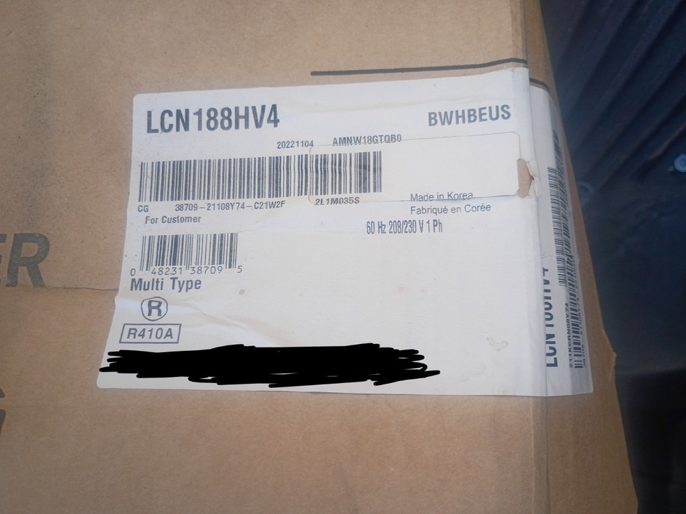 LG LCN188HV4 Ceiling cassette air handler