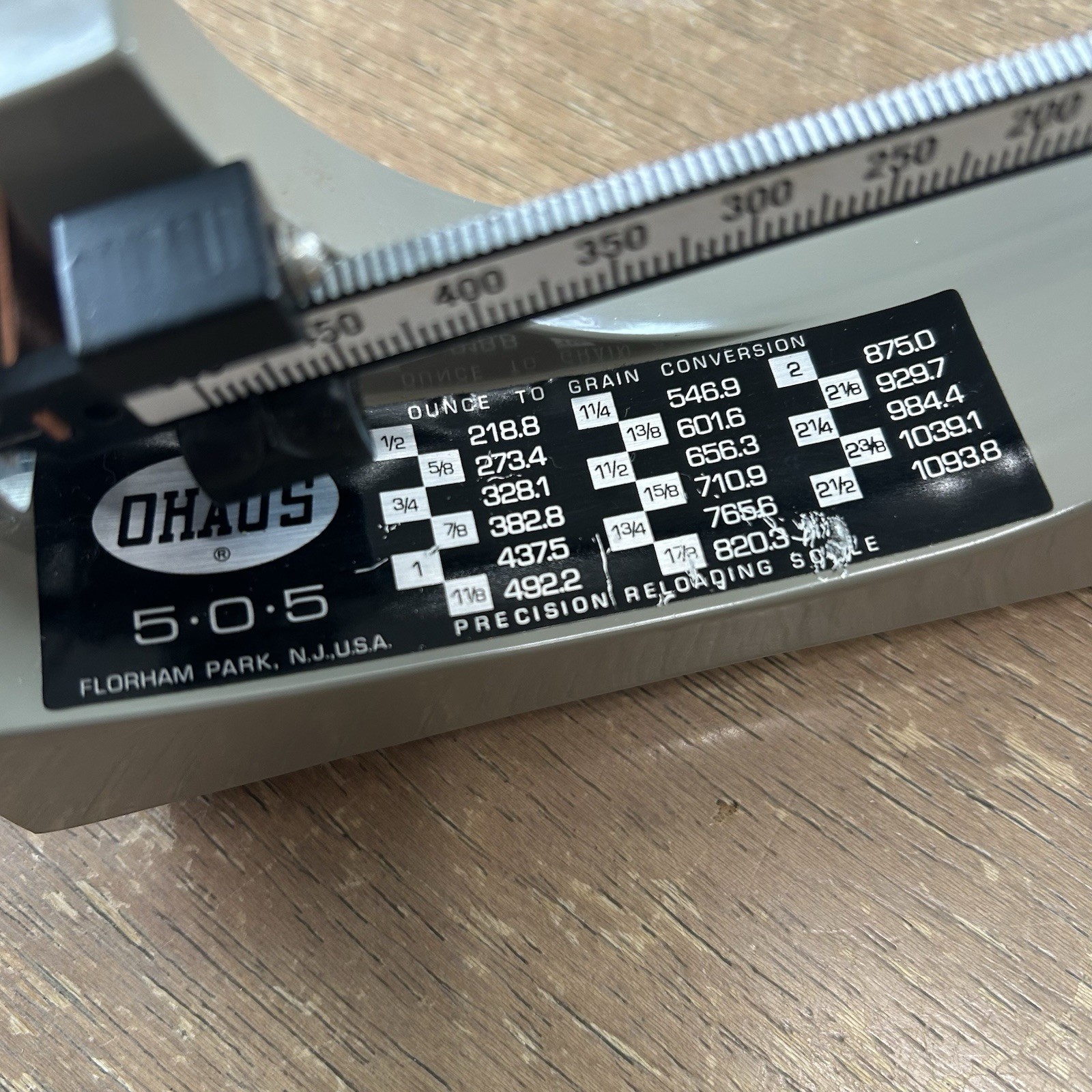 OHAUS 5 0 5 505-10 Precision Reloading Scale Balance Beam w/ Box & Instructions
