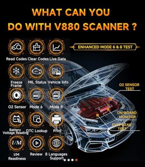 OBD2 Scanner,V880 Check Engine Light Code Reader for Cars and Trucks with BLACK