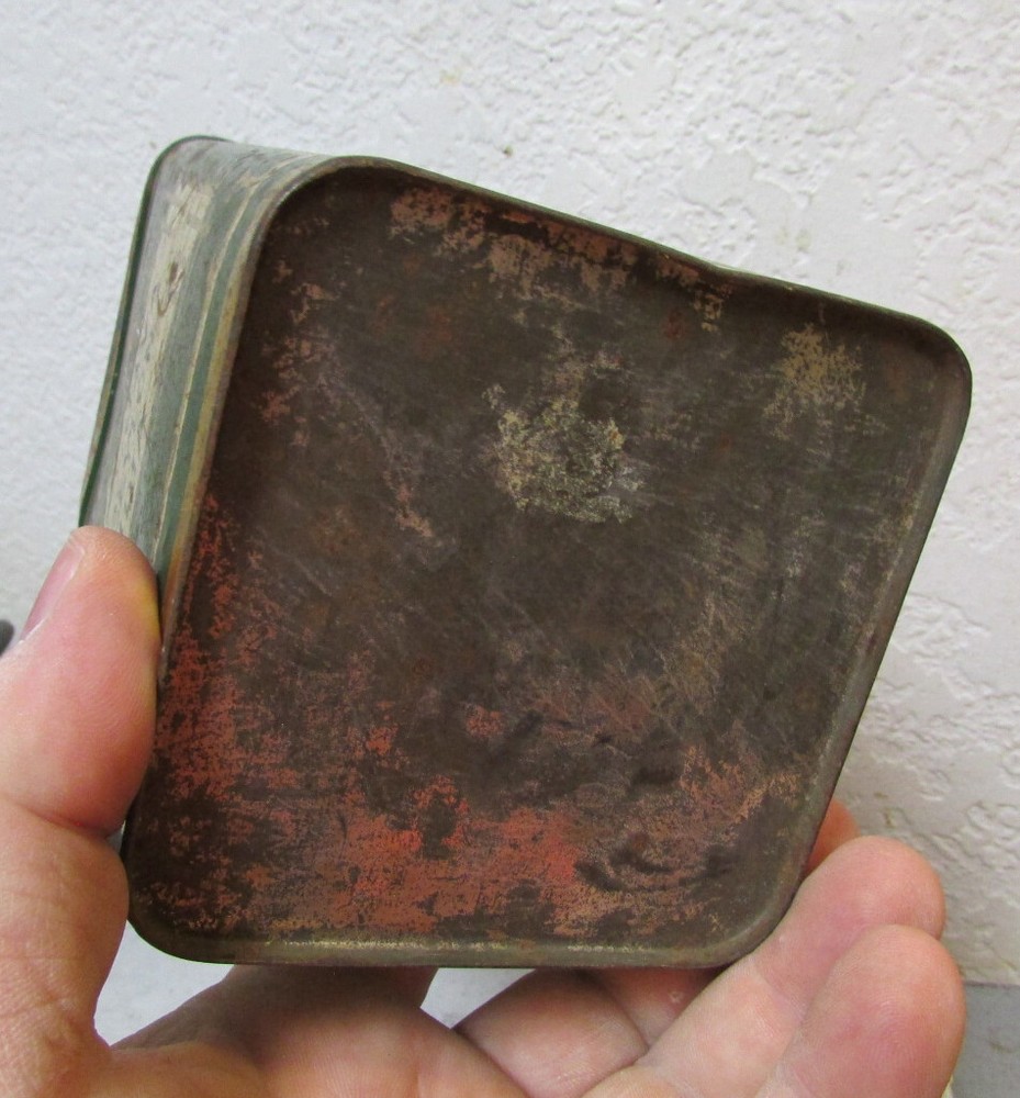 Vintage Mission Garden empty tea tin, Java Ceylon India wrong lid, kitchen decor