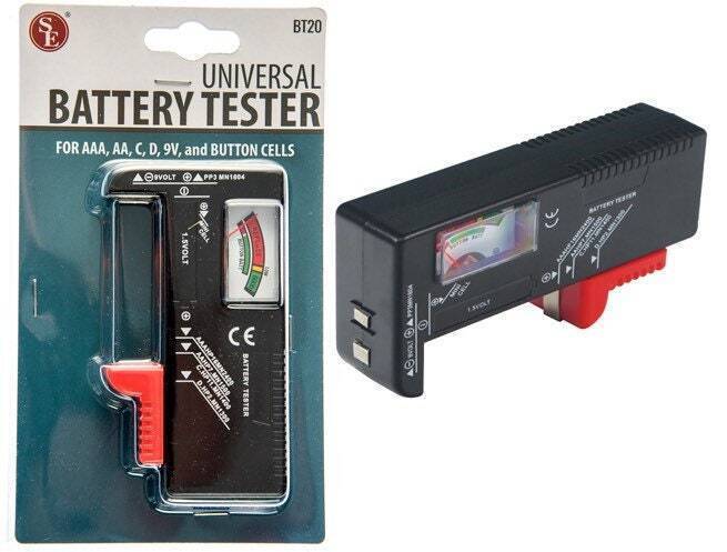 Universal Battery Tester for Testing AAA, AA, C, D, 9V, and Button Cell Batteri