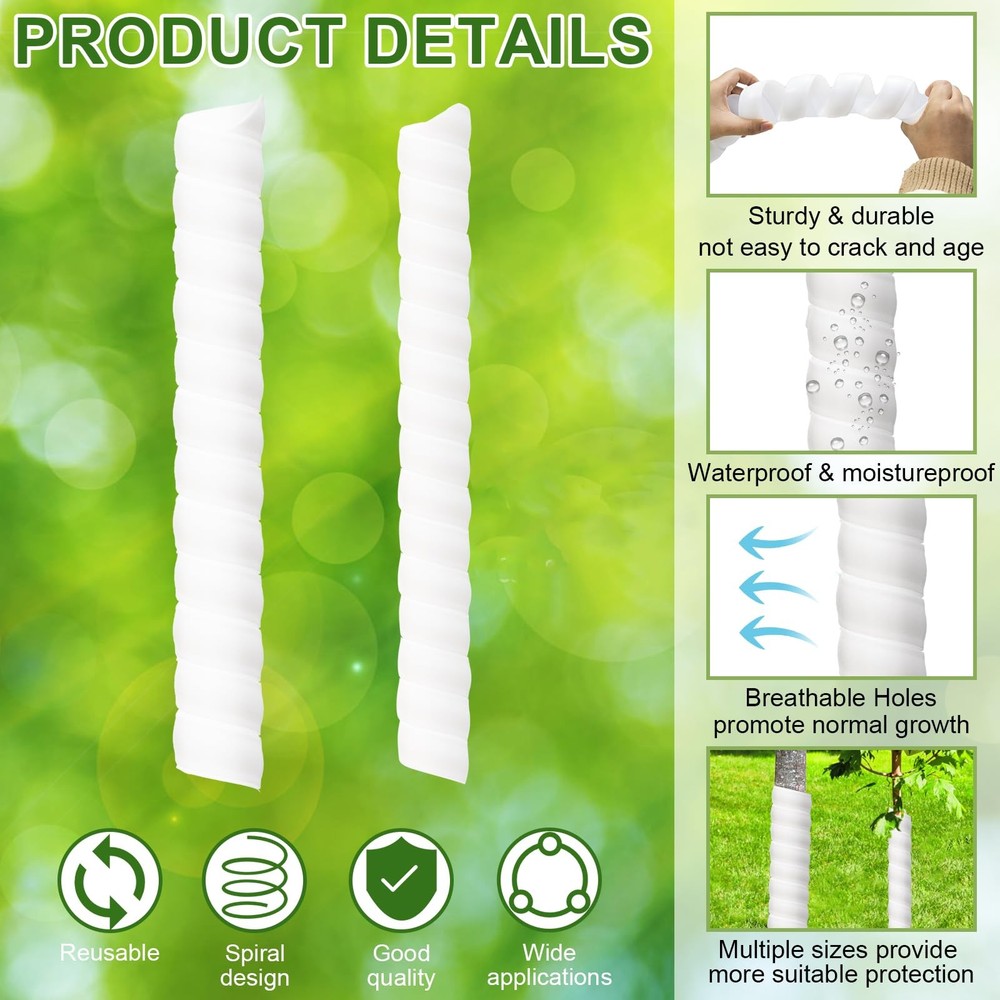 20 Pcs Tree Trunk Protector-2 Size Plastic Spiral Tree Guard Tree Trunk