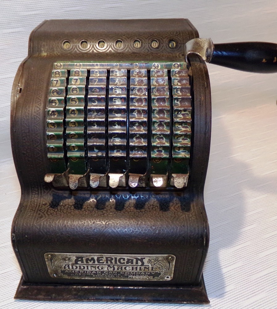 American Adding Machine Co. Chicago ILL.  Pat. date 1912 #20699,