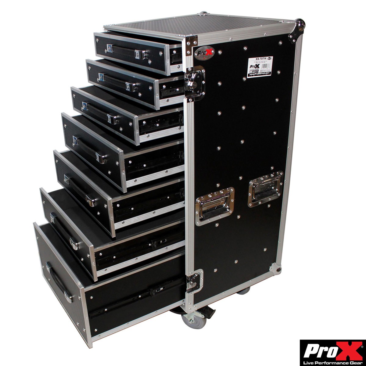 ProX XS-7DTW ATA-300 Style 7-Drawer Workstation Case with Side Table and Casters