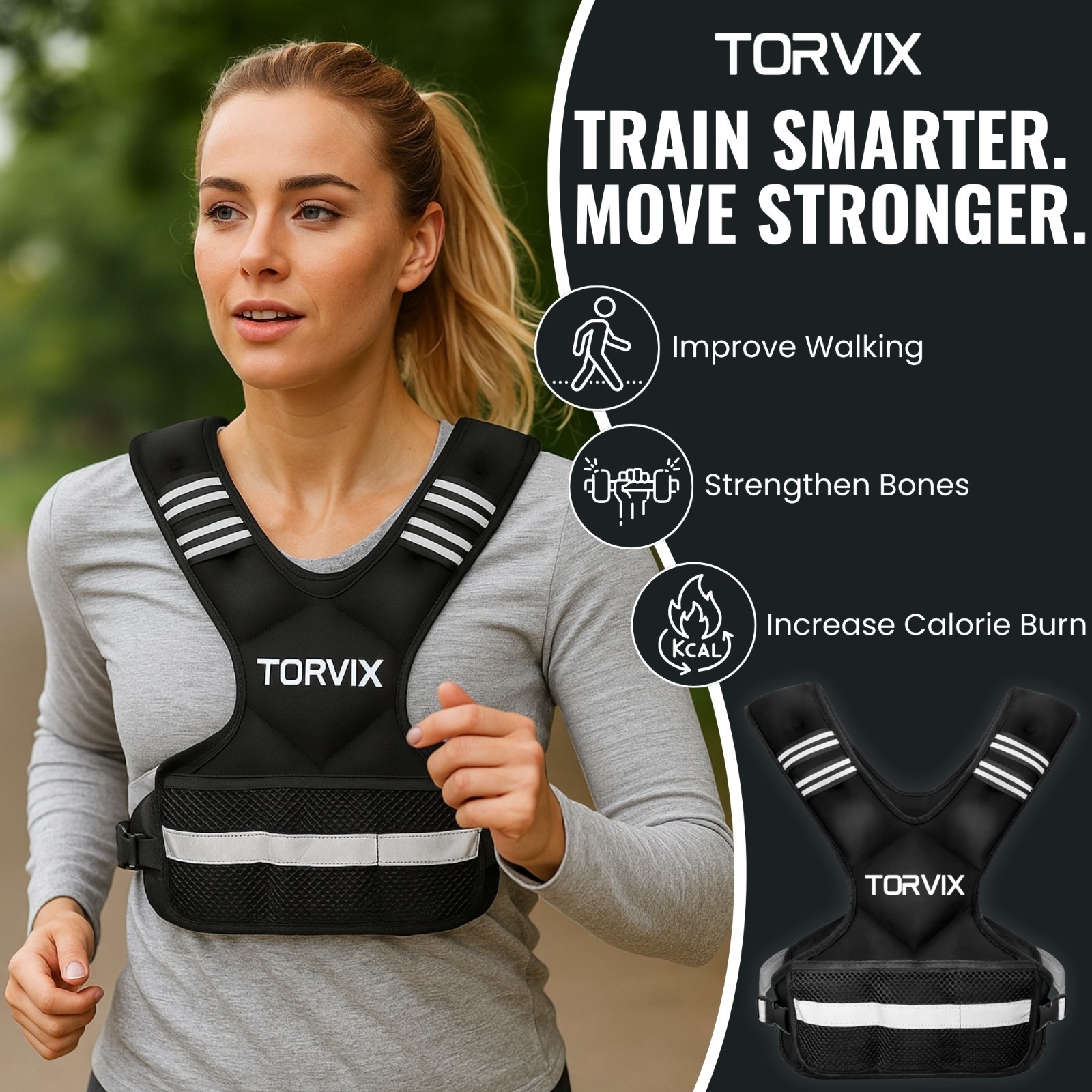 Weight Vest Adjustable 6-15 lb for Women and Men - Walking Running Training Vest