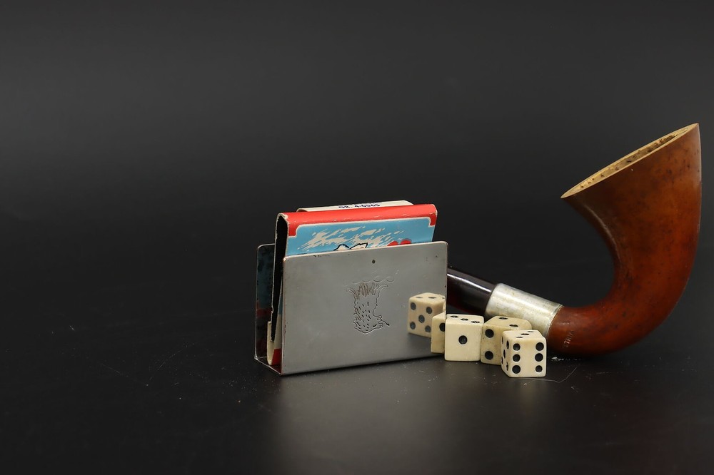 Roaring Lion Vintage Silverplate Matchbox Cover, Dingeldein #56771