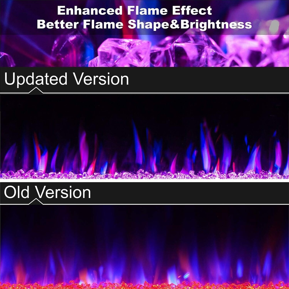 68" Electric Fireplace with Timer/Multicolor Flames/Touch Screen/Remote Control