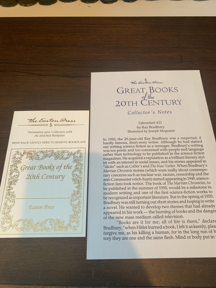 Easton Press Fahrenheit 451 Ray Bradbury Sci Fi Classic Leatherbound Book