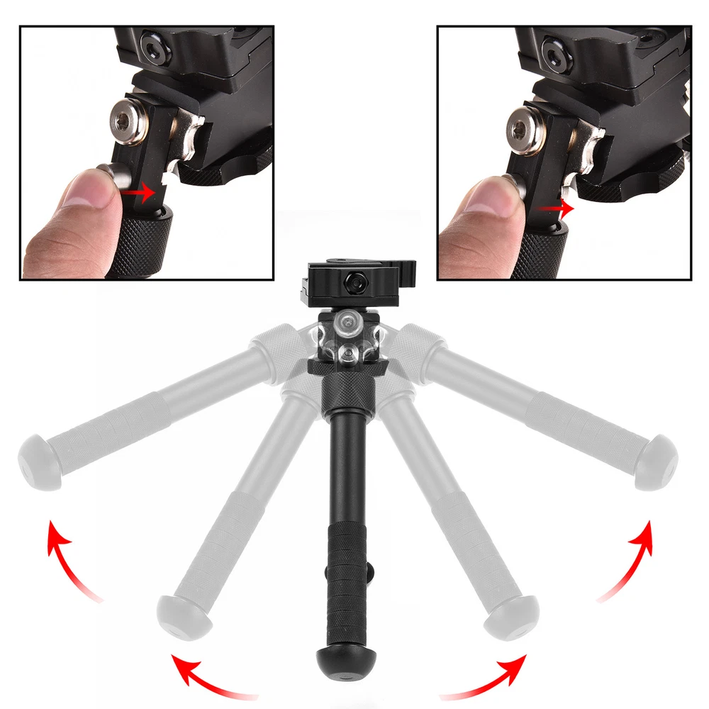 Adjustable 6-9 Inch Rifle Bipod Quick Detach 20mm Picatinny Rail Mount