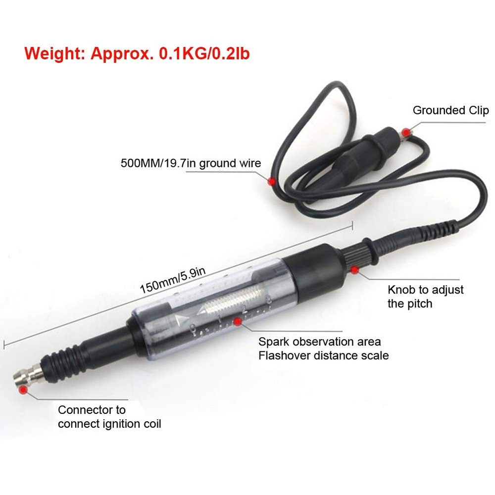 Car Spark Plug Tester, Adjustable Engine Repair Ignition System Coils Diagnostic Det...