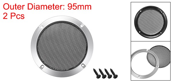 2pcs 3" Speaker Grill Mesh Decorative Circle Woofer Guard Protector Cover Silver