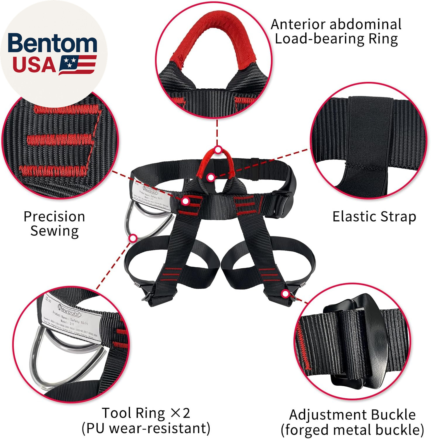 Climbing Harness, Mountaineering Rock Climbing Harness, Half Body Harness for Ra