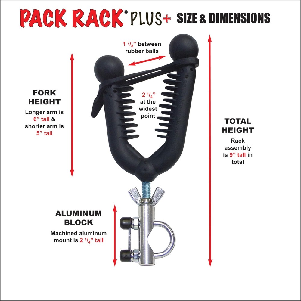 Pack Rack Plus - Gun & Bow Rack for ATVs and Bikes - Model PRP1 Single