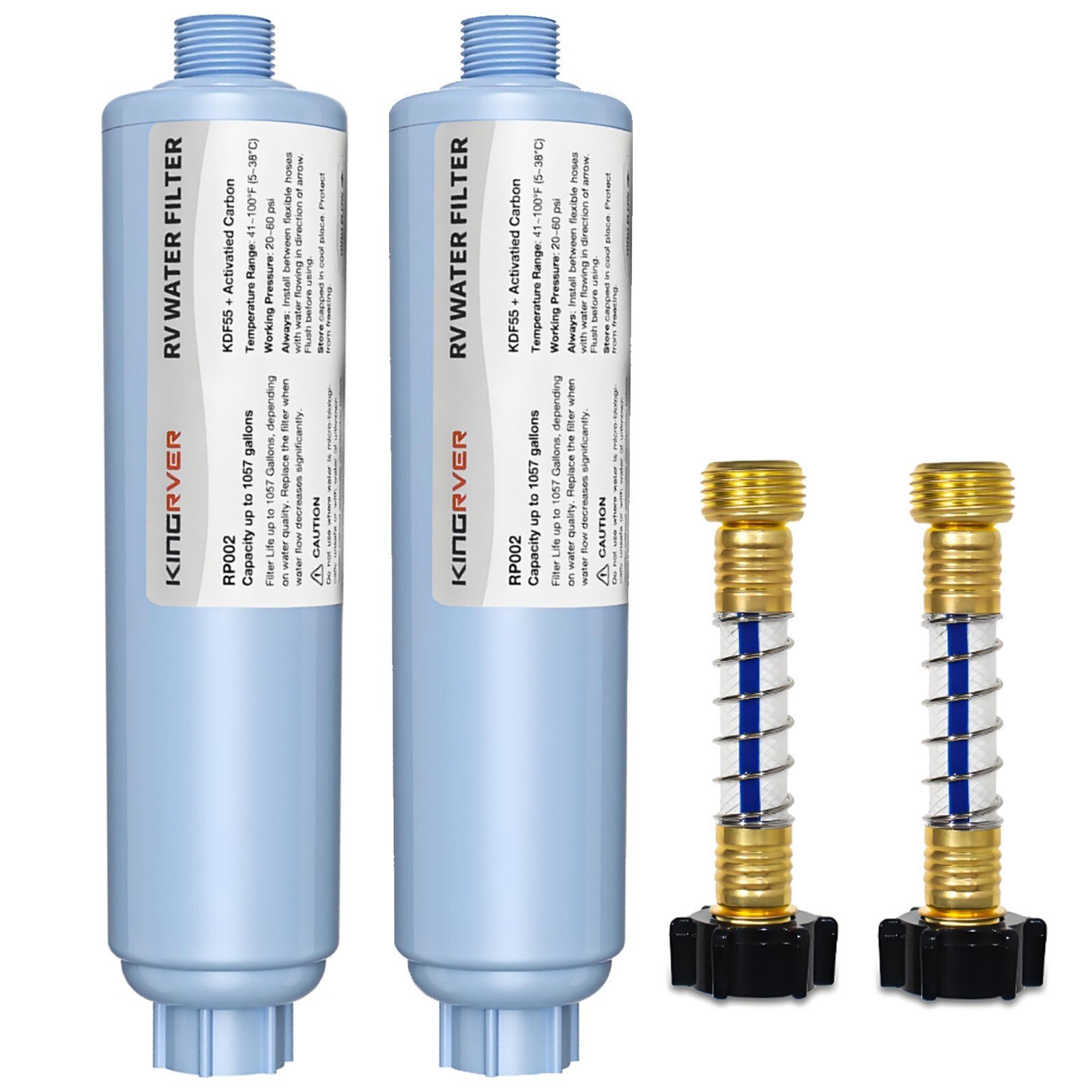 2-Pack RV Water Filter Hose Protector Inline Hose Water Filter Camper Filter