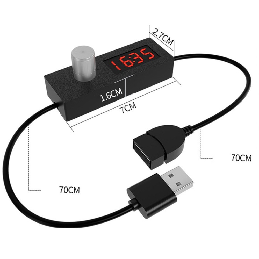Adjustable USB Timer Cable with Power Off Switch for Aquarium and Home Use