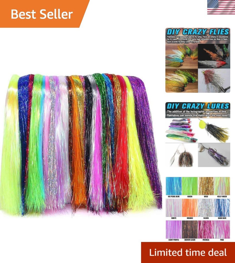 24-Color Flash String for Crafting Flies - Superior Durability & Effect