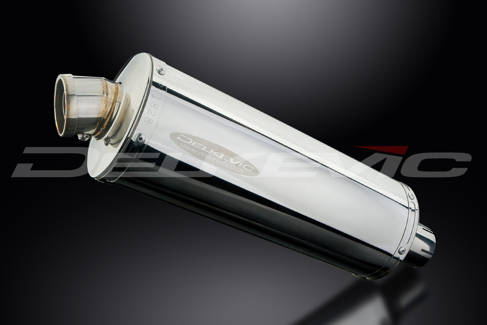 Delkevic Slip On 14" Oval Stainless Motorcycle Exhaust Muffler With Strap