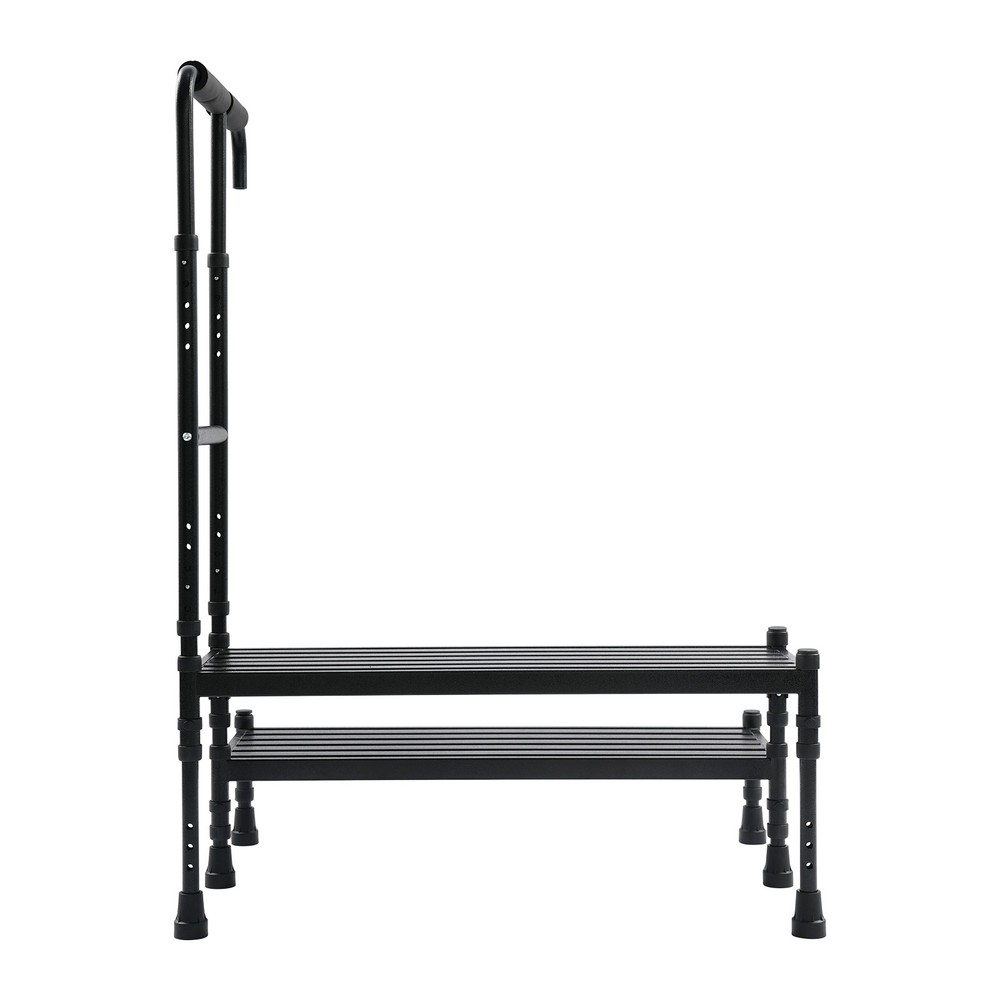 2-Step Stool with Adjustable Handle, Sturdy Metal Design for Safe Use