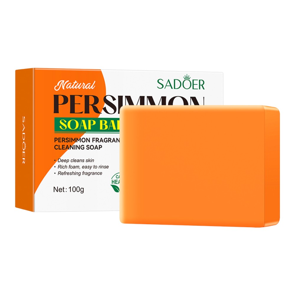 Natural Persimmon Soap Bar for Body Odor Control, Organic Deodorant Body Face
