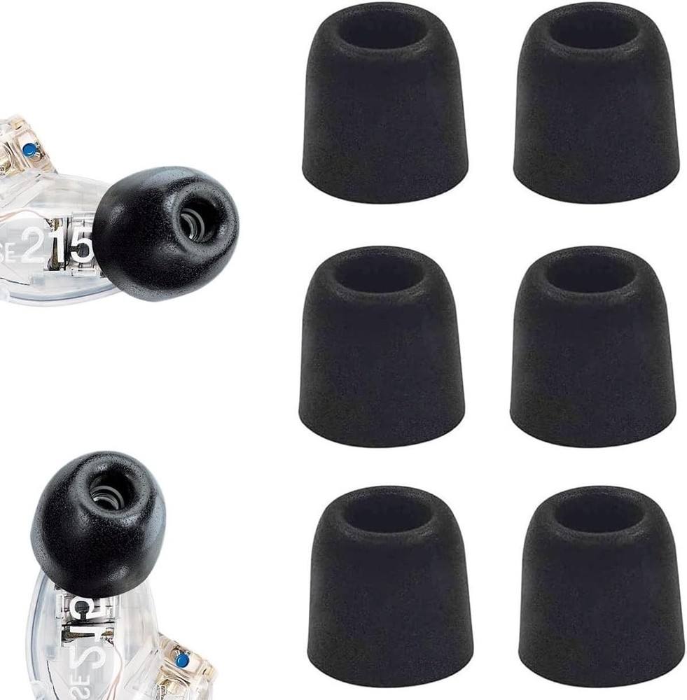 Replacement Memory Foam Tips Sleeves Earbuds Compatible Small, Black