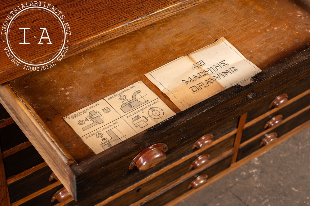 Antique Double Flat File Drafting Table