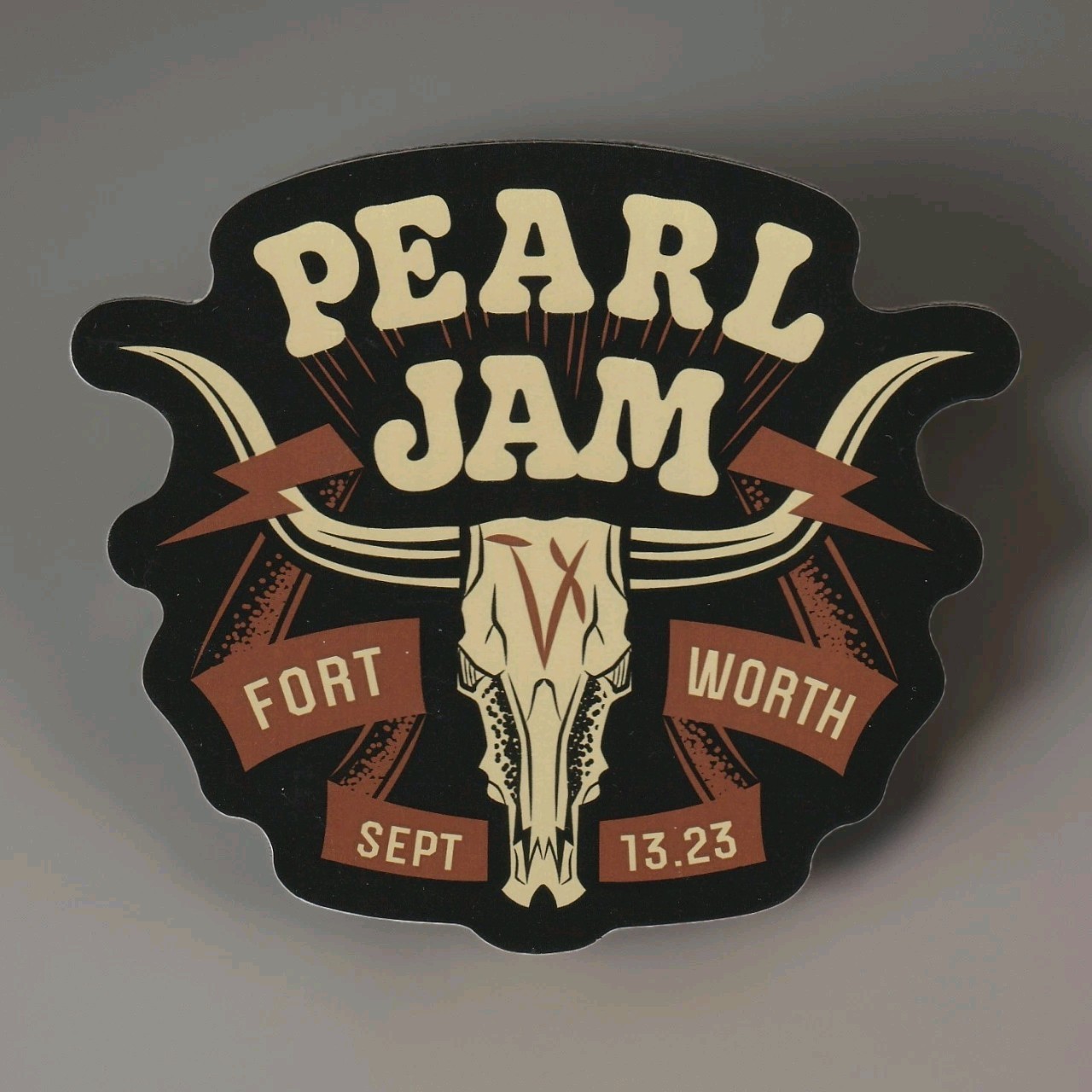 Pearl Jam Sticker 2023 First Show in Fort Worth Texas 9/13/23 Night 1 Cow Skull