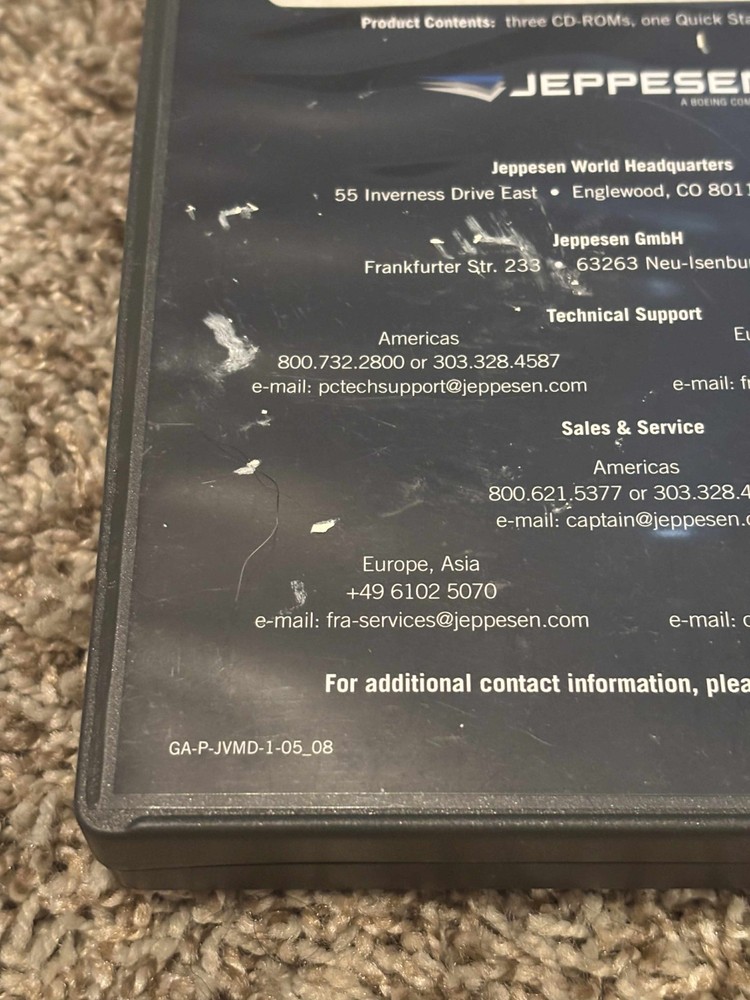 Jeppeson Electronic Chart JeppView For Multi-function Displays~Vista 2009 CD-Rom