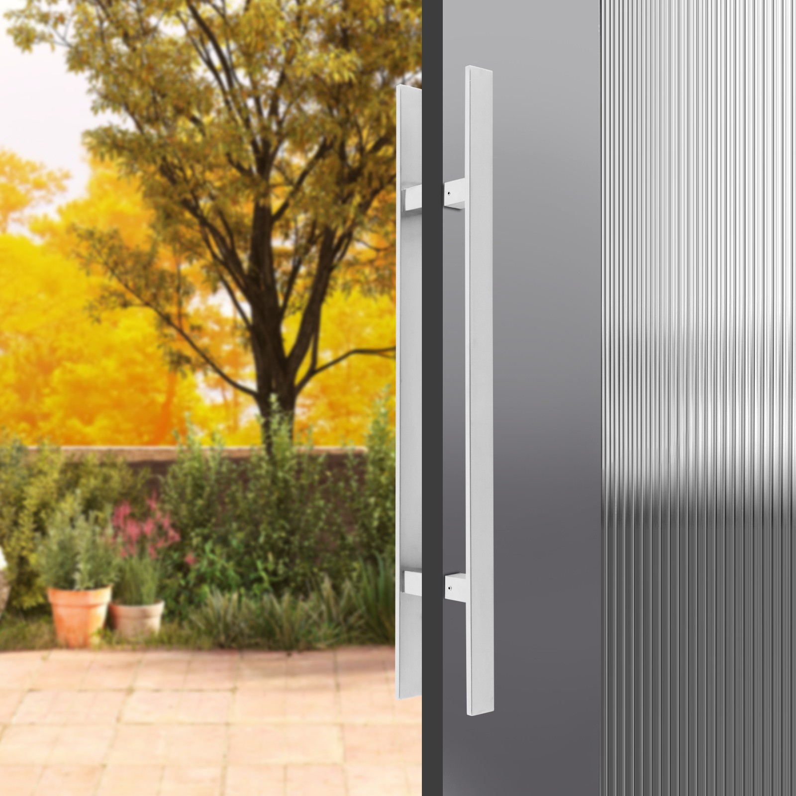 Dual Sided Push Pull Door Handle H-Shaped Stainless Handle Sliding Door Handle