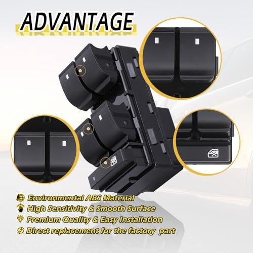 Power Window Control Switch Button & Door Lock & Mirror Switch Front Driver