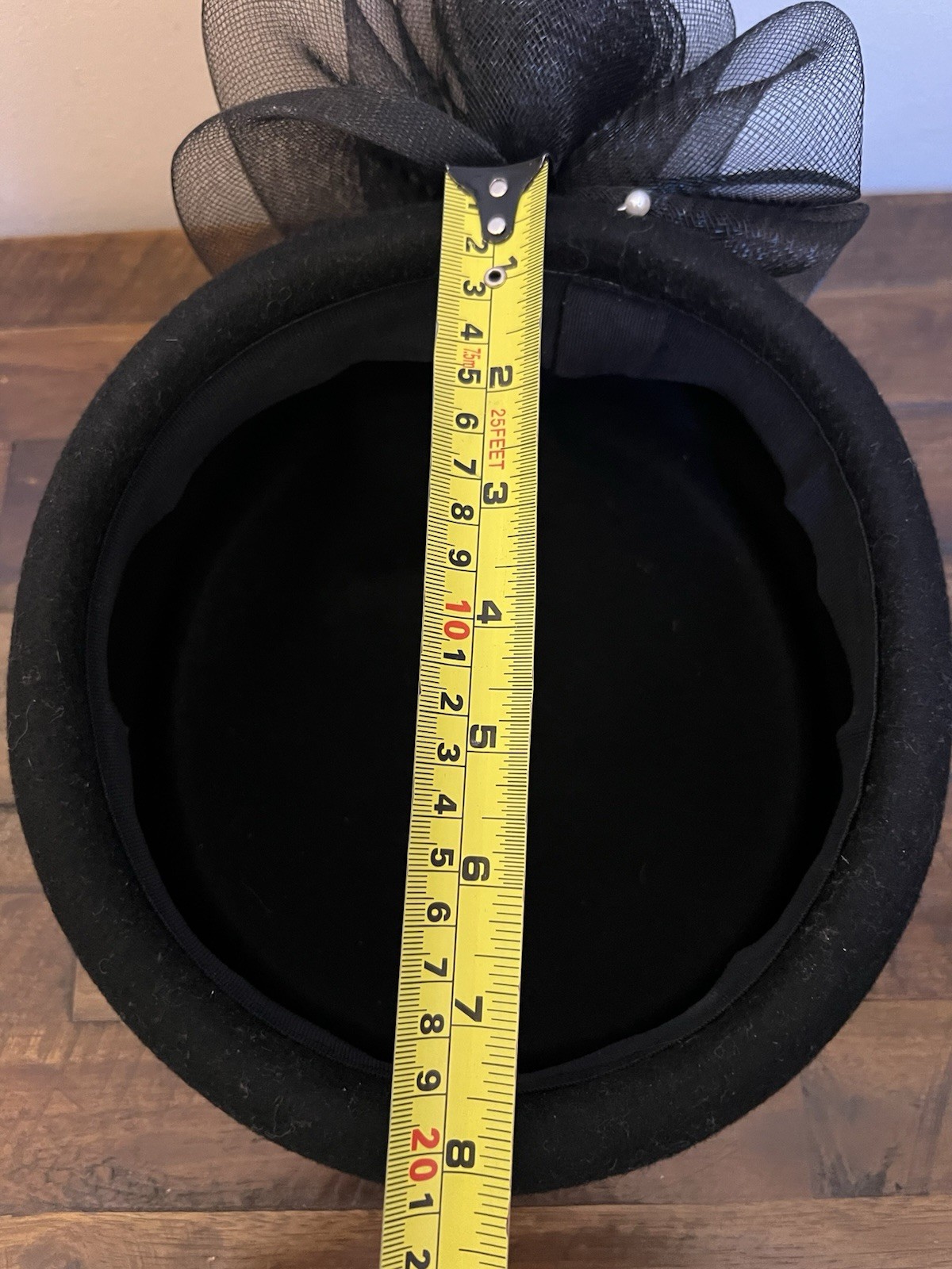 Vintage Black Wool Fascinator Hat – Retro Cocktail / Derby / 90s Y2K Style