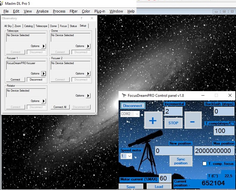 FocusDreamPRO - USB ASCOM, INDIGO Stepper Motor Focus Controller