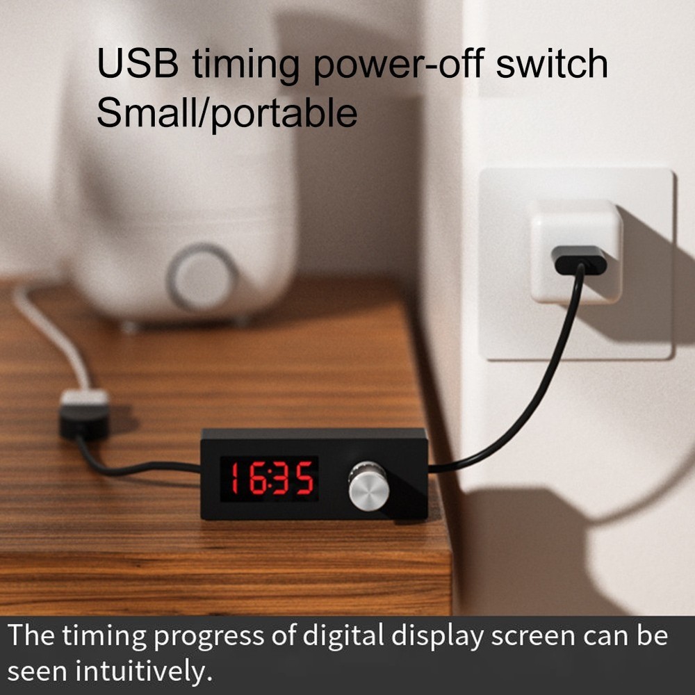 Adjustable USB Timer Cable with Power Off Switch for Aquarium and Home Use